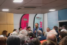 Michaël Delafosse a pris la parole pour remercier chaleureusement celles et ceux qui ont fait le déplacement.